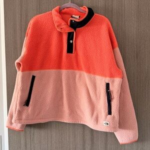 The North Face Coral and Pink Women's Turtleneck Sweater